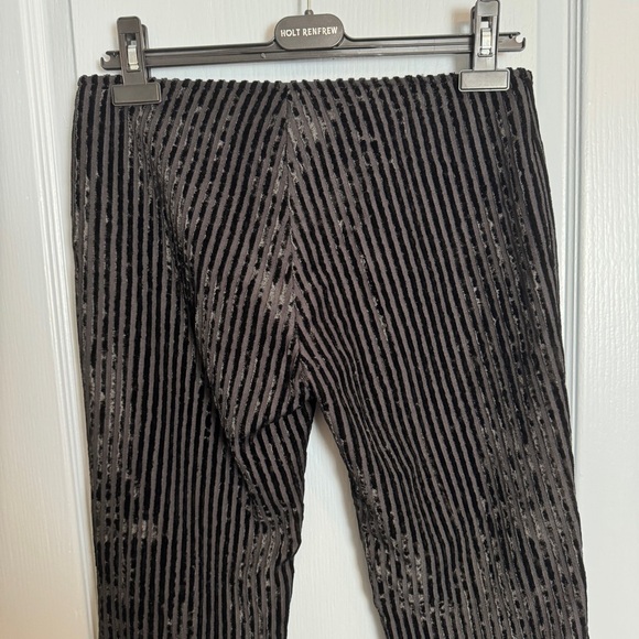 NWOT VTG Miss Sixty Pants 28 Black Burnout Velvet Stripe Flare Leg Low Rise Y2K - Picture 5 of 16